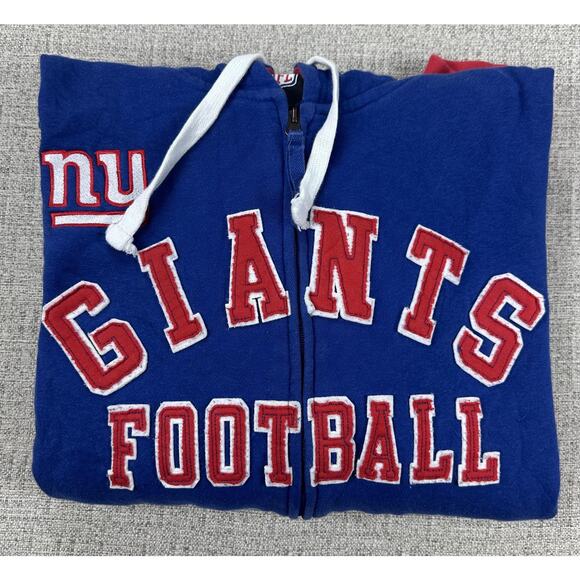 New York Giants Hoodie Sweatshirt Mens XXL Blue Red Football Full Zip G-III - Picture 13 of 13